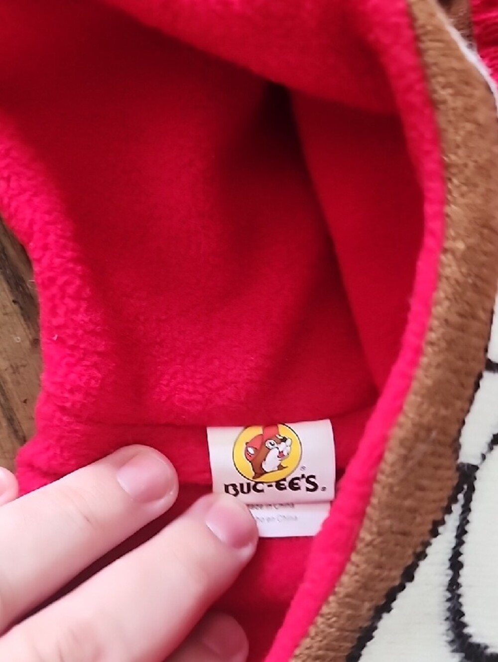 Buc-ee’s Beaver Face Knit Earflap Beanie Hat with Poms - Picture 3 of 7
